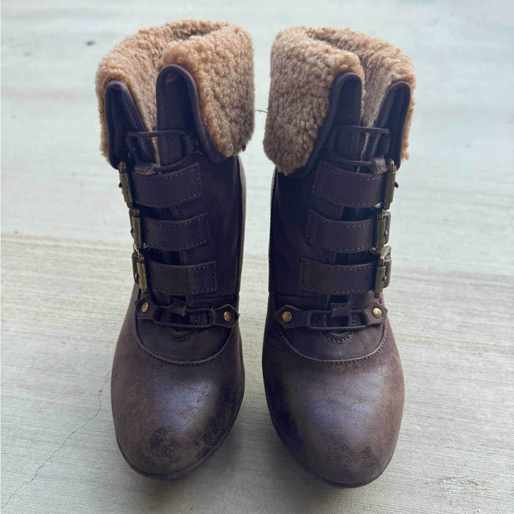 Playlord Woman Brown Winter Bootie Sz 35